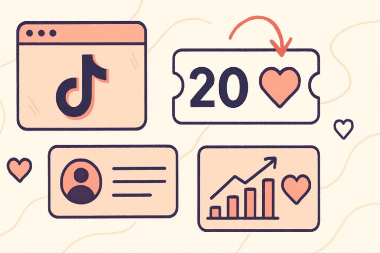 Unlock 20 Free TikTok Likes cover illustration
